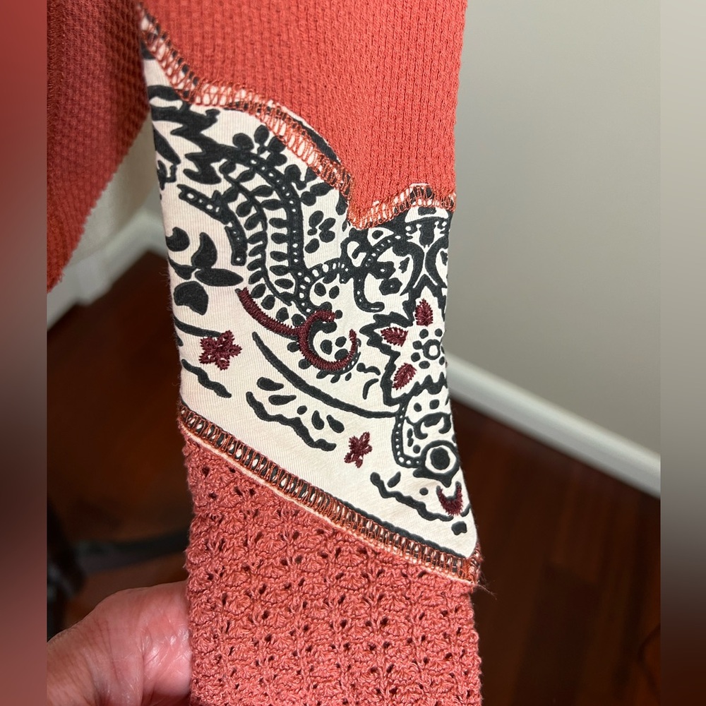NWOT Free People Bandana Cuff Thermal Top Size XS - Picture 7 of 11